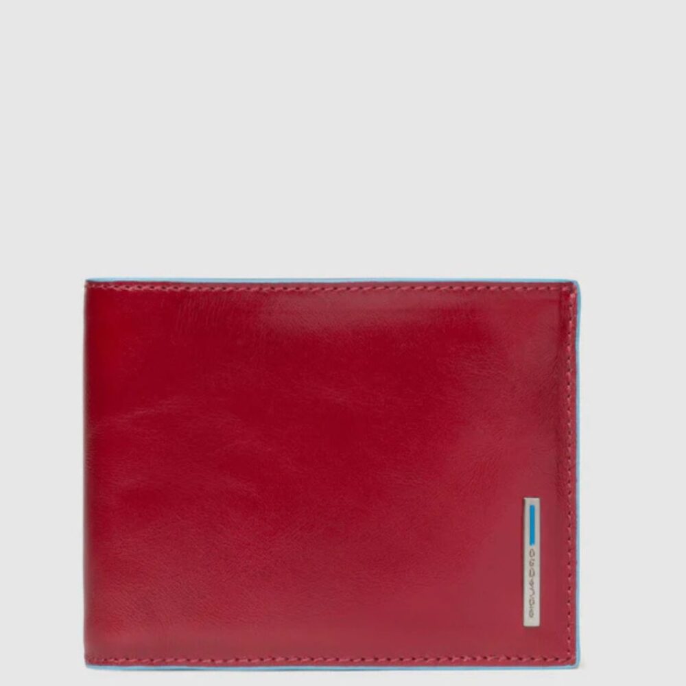Piquadro portafoglio uomo pelle con portamonete Blue square rosso