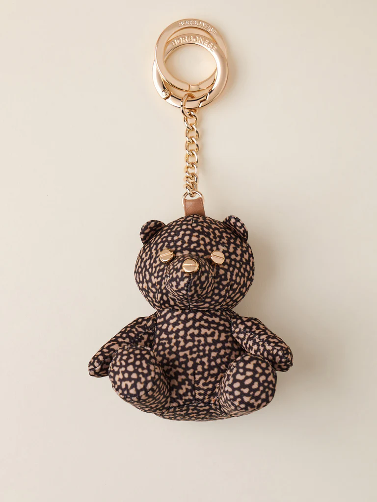Borbonese portachiavi orsetto tessuto riciclato op natural black