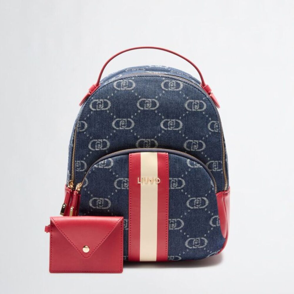 Zaino Liu Jo Manhattan jacquard denim/rosso