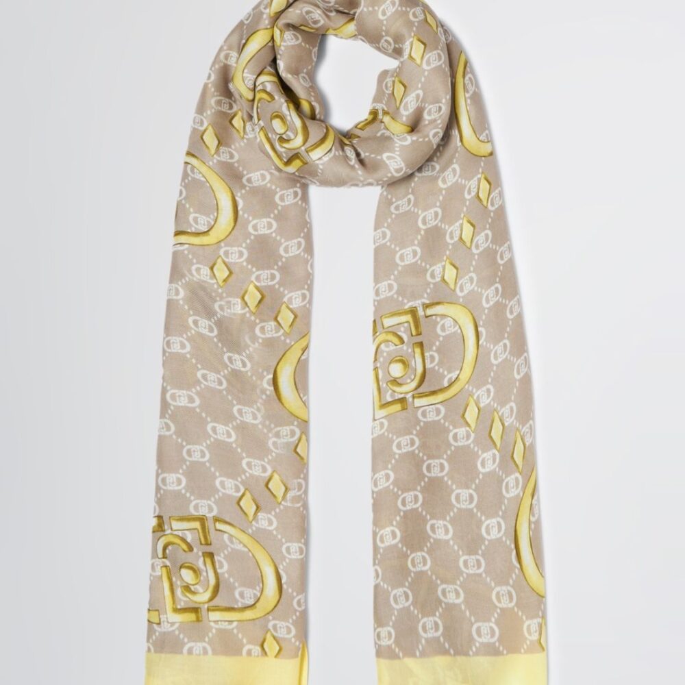 Liu Jo stola logo Sketch beige/giallo