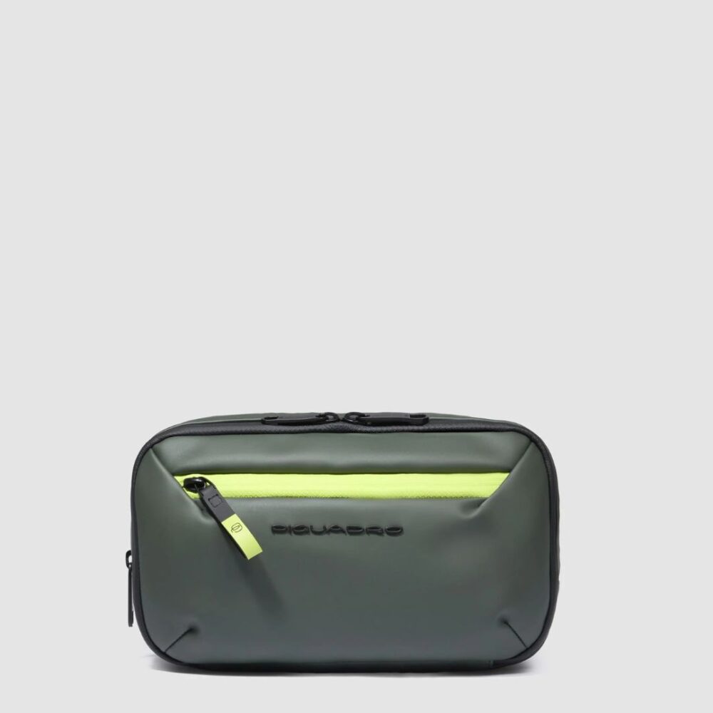 Piquadro beauty case resistente all'acqua colore verde