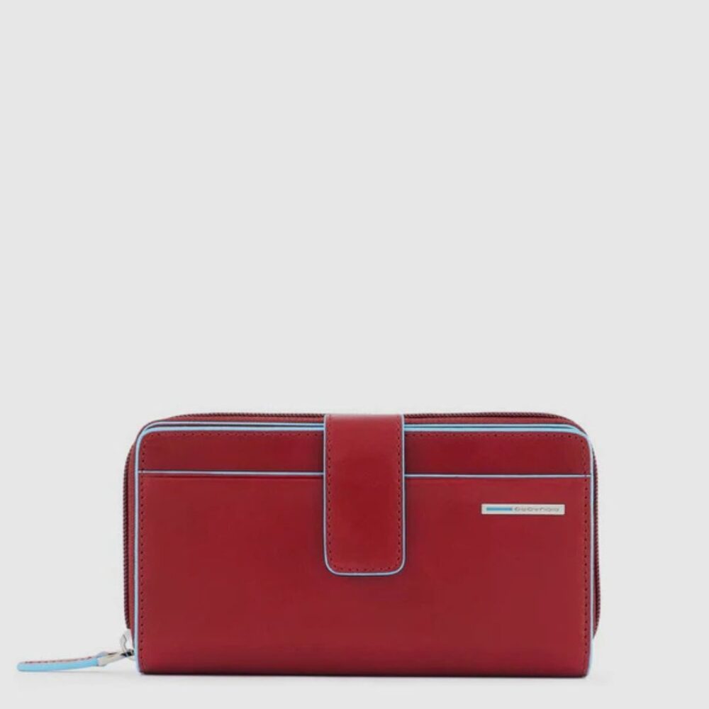 Piquadro portafoglio donna con porta telefono linea Blue Square colore rosso