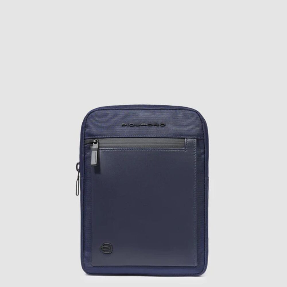 Piquadro tracolla uomo S linea S136 in tessuto riciclato colore blu