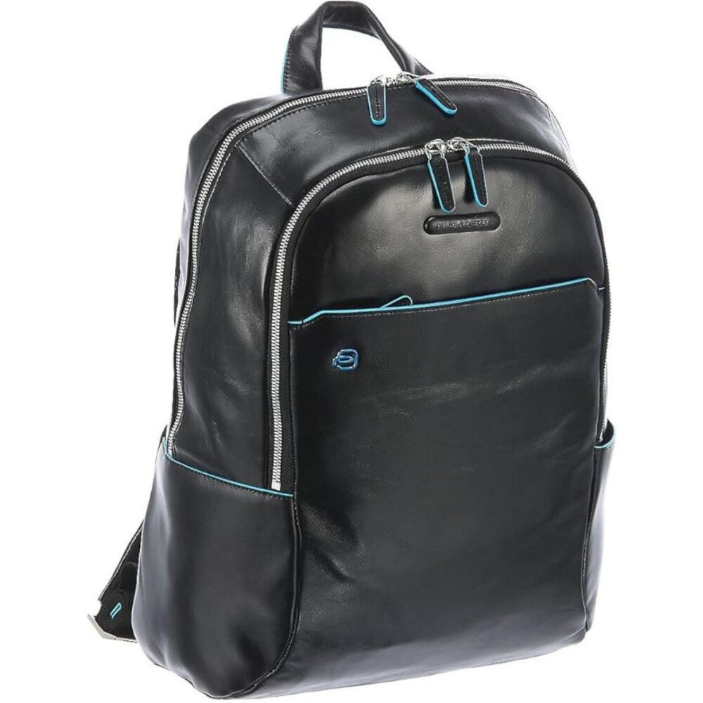 Piquadro zaino in pelle piccolo porta pc 14" linea Blue Square colore blu