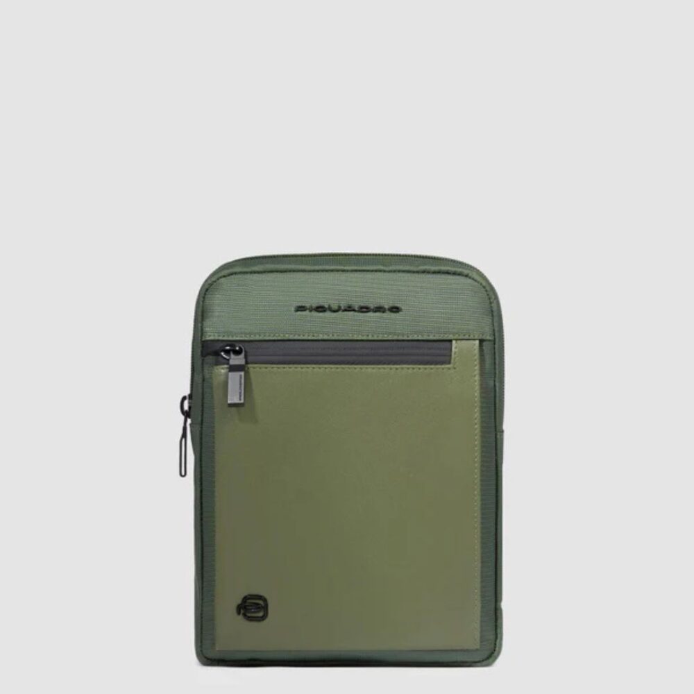 Piquadro tracolla uomo S linea S136 in tessuto riciclato colore verde