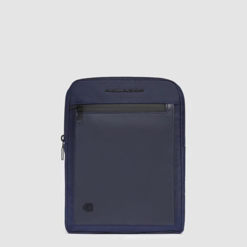 Piquadro tracolla uomo M linea S136 in tessuto riciclato colore blu