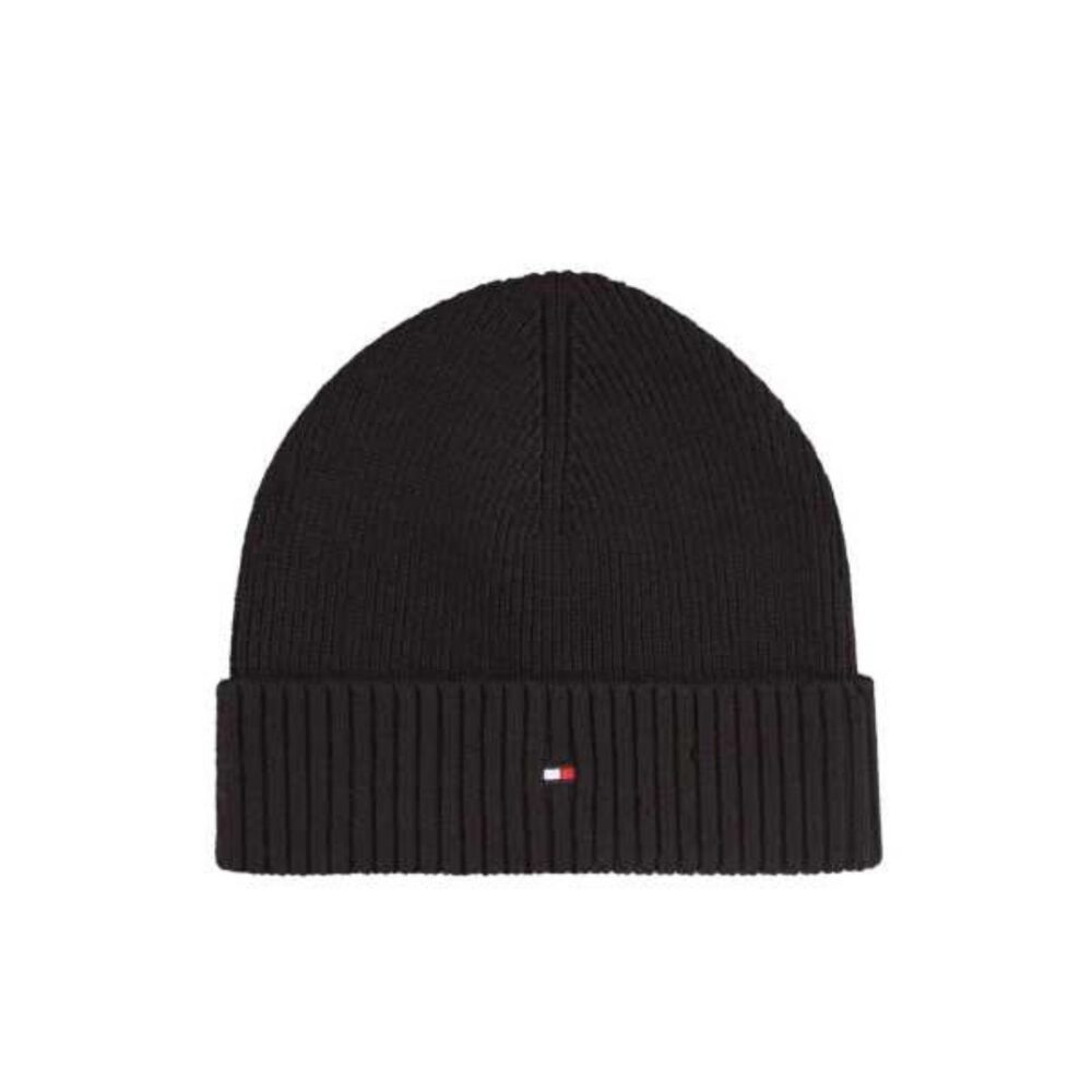 Tommy Hilfiger cuffia uomo cotone e cachemire colore nero