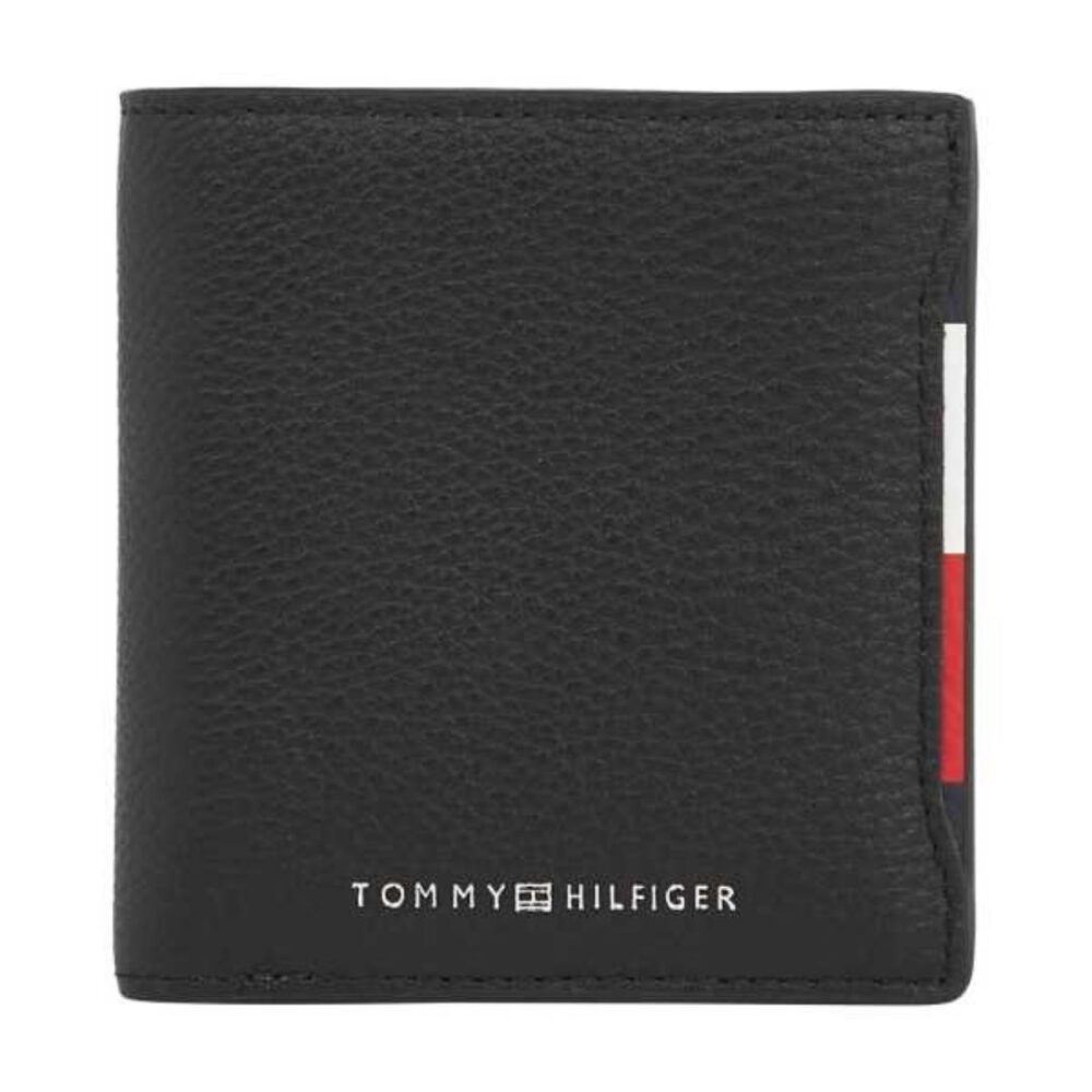Tommy Hilfiger portafoglio verticaLe con portamonete e ribalta Corporate in pelle colore nero