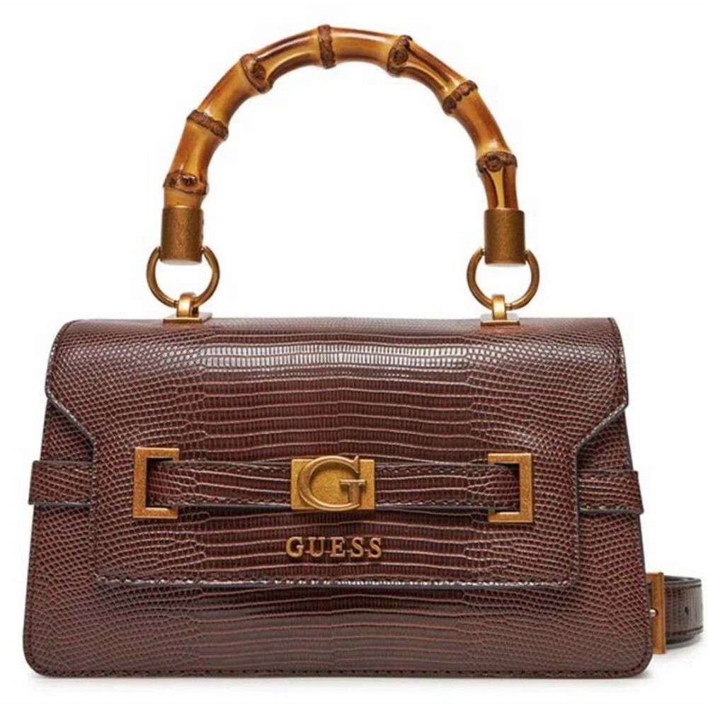 Guess borsa a mano linea Sibel colore espresso stampa pitone