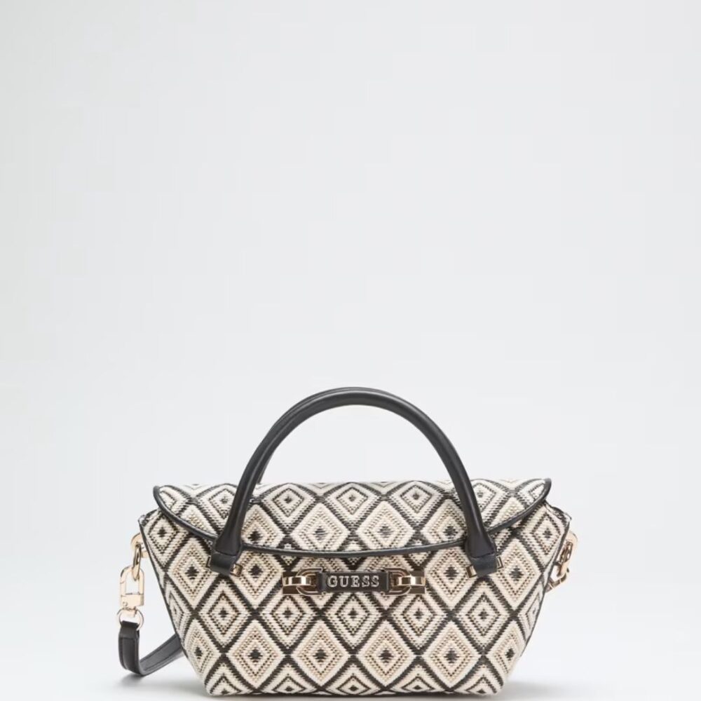 Borsa mini Guess linea Sophia mini in tessuto fantasia nero