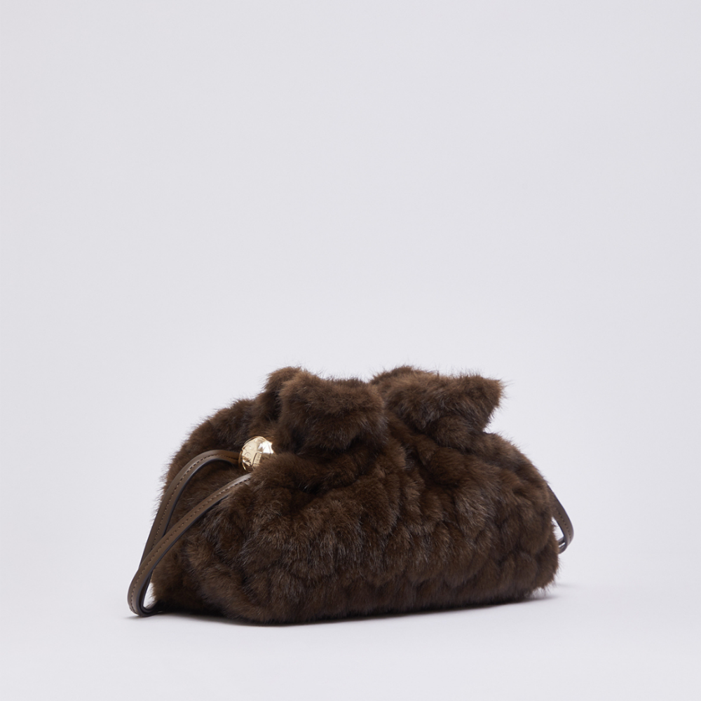 Liu Jo borsa piccola linea Riccy in pelliccia sintetica colore Deep Brown