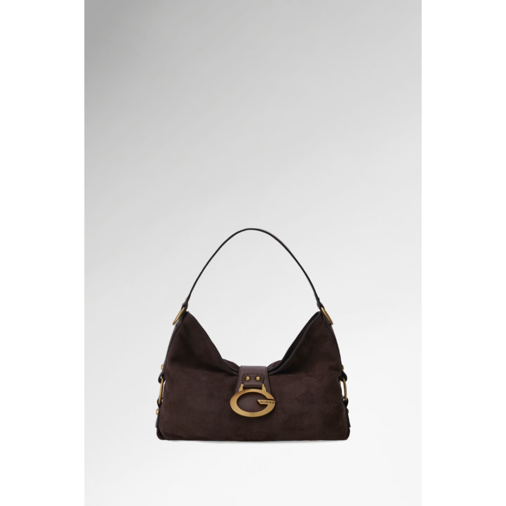 Guess borsa a spalla grande Camden colore espresso